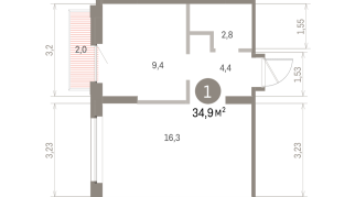 34.00 м² | 8 - 8 эт.