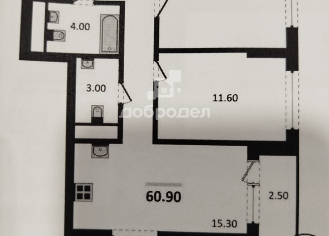 2-к квартира | 60.90 м² | 5 - 21 эт.