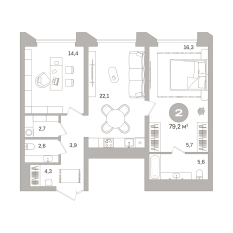 79.00 м² | 6 - 25 эт. 00