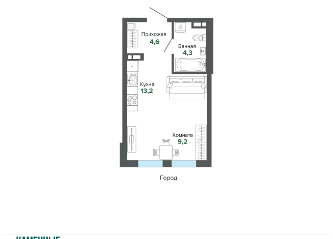 31.25 м² | 5 - 25 эт.