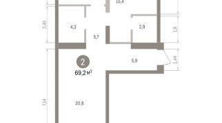 69.00 м² | 7 - 8 эт.
