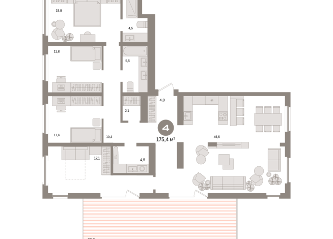 175.00 м² | 17 - 17 эт.