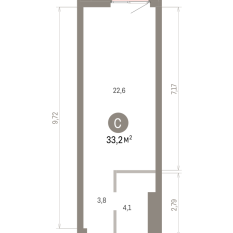 33.00 м² | 10 - 25 эт. 00