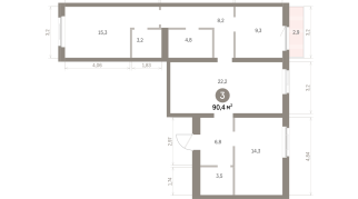 90.00 м² | 5 - 9 эт.