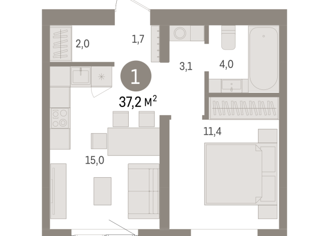 37.00 м² | 6 - 8 эт.