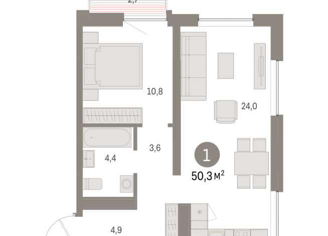50.00 м² | 4 - 8 эт.