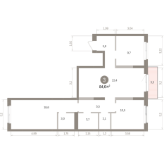 84.00 м² | 6 - 8 эт. 00