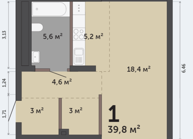 39.80 м² | 10 - 32 эт.