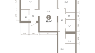 83.00 м² | 6 - 8 эт.