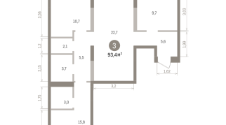 93.00 м² | 2 - 8 эт.