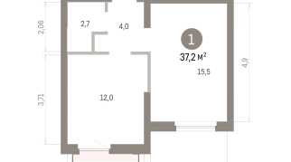 37.00 м² | 3 - 9 эт.