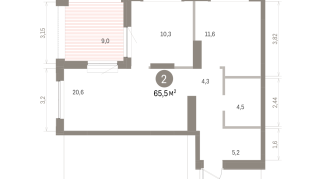 65.00 м² | 7 - 8 эт.