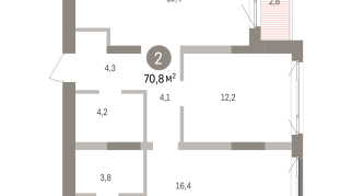 70.00 м² | 2 - 8 эт.