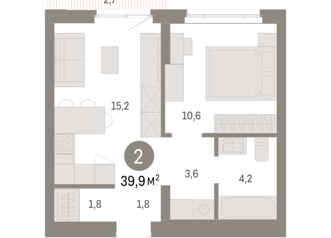 39.00 м² | 5 - 7 эт.