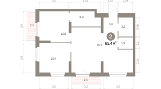65.00 м² | 4 - 9 эт.