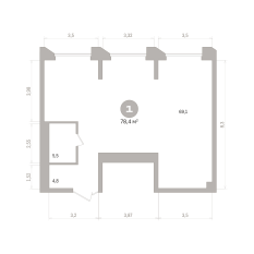 78.00 м² | 4 - 25 эт. 01